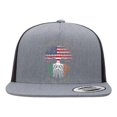 American Grown Irish Roots Ireland Flag ST. Patrick's Day Flat Bill Trucker Hat