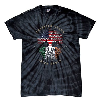 American Grown Irish Roots Ireland Flag ST. Patrick's Day Tie-Dye T-Shirt