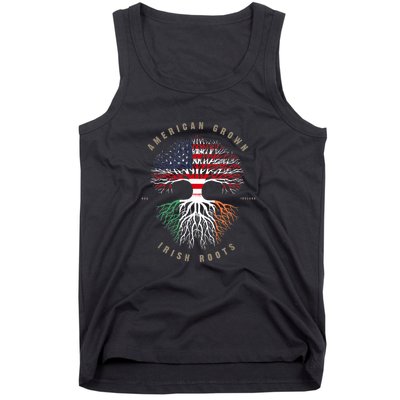 American Grown Irish Roots Ireland Flag ST. Patrick's Day Tank Top