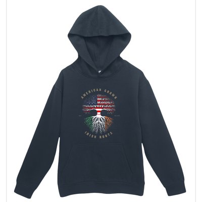 American Grown Irish Roots Ireland Flag ST. Patrick's Day Urban Pullover Hoodie