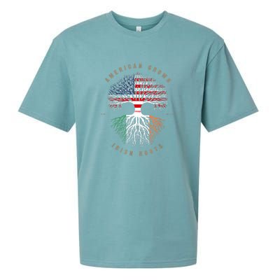 American Grown Irish Roots Ireland Flag ST. Patrick's Day Sueded Cloud Jersey T-Shirt