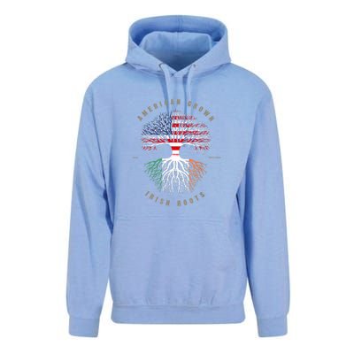 American Grown Irish Roots Ireland Flag ST. Patrick's Day Unisex Surf Hoodie