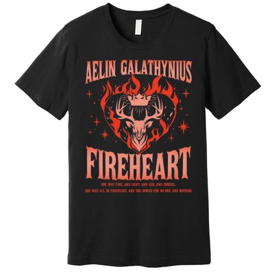 Aelin Galathynius Inspired Fireheart Fantasy Novel Fan Premium T-Shirt