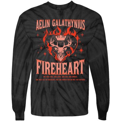 Aelin Galathynius Inspired Fireheart Fantasy Novel Fan Tie-Dye Long Sleeve Shirt