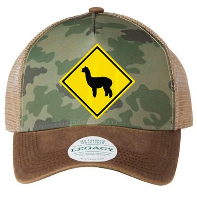 Alpaca Gift Idea Warning Alpaca Crossing Premium Legacy Tie Dye Trucker Hat