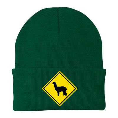 Alpaca Gift Idea Warning Alpaca Crossing Premium Knit Cap Winter Beanie