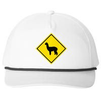 Alpaca Gift Idea Warning Alpaca Crossing Premium Snapback Five-Panel Rope Hat