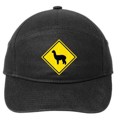 Alpaca Gift Idea Warning Alpaca Crossing Premium 7-Panel Snapback Hat