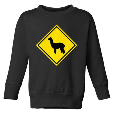 Alpaca Gift Idea Warning Alpaca Crossing Premium Toddler Sweatshirt