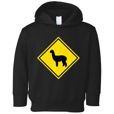 Alpaca Gift Idea Warning Alpaca Crossing Premium Toddler Hoodie