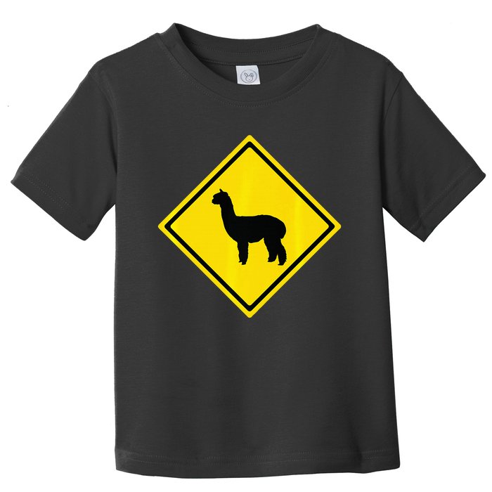 Alpaca Gift Idea Warning Alpaca Crossing Premium Toddler T-Shirt