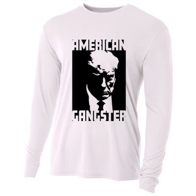 American Gangster Iconic Trump Mugshot Artwork Cooling Performance Long Sleeve Crew