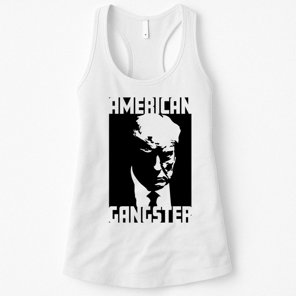 American Gangster Iconic Trump Mugshot Artwork Womens Tank Top
