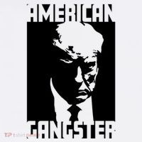 American Gangster Iconic Trump Mugshot Artwork Women's V-Neck T-Shirt