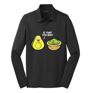 Avocado Guacamole Is That You Bro Funny Avocado Silk Touch Performance Long Sleeve Polo