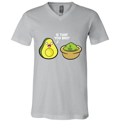 Avocado Guacamole Is That You Bro Funny Avocado V-Neck T-Shirt