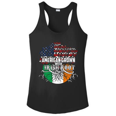 American Grown Irish Root Flag Ireland St Patricks Day Ladies PosiCharge Competitor Racerback Tank