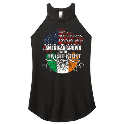 American Grown Irish Root Flag Ireland St Patricks Day Women's Perfect Tri Rocker Tank