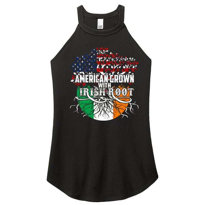 American Grown Irish Root Flag Ireland St Patricks Day Women's Perfect Tri Rocker Tank