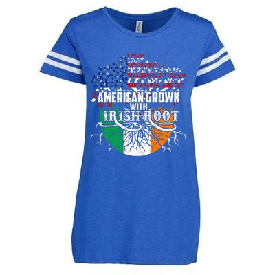 American Grown Irish Root Flag Ireland St Patricks Day Enza Ladies Jersey Football T-Shirt