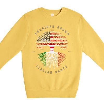 American Grown Italian Roots Italy Flag Gift Premium Crewneck Sweatshirt