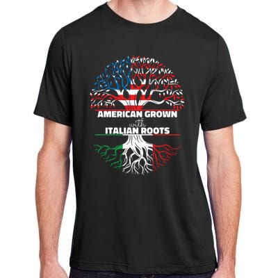 American Grown Italian Roots Half America Italy Usa Us Flag Adult ChromaSoft Performance T-Shirt