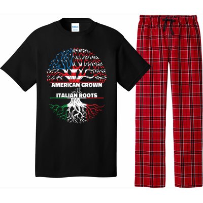 American Grown Italian Roots Half America Italy Usa Us Flag Pajama Set