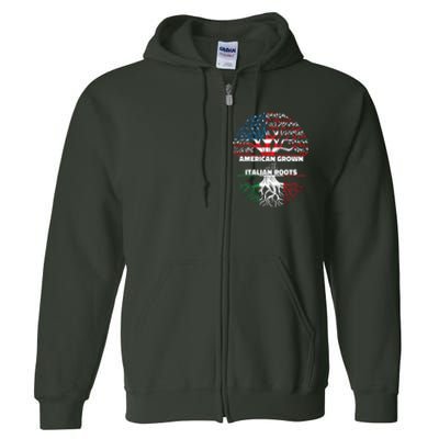 American Grown Italian Roots Half America Italy Usa Us Flag Full Zip Hoodie