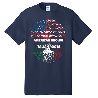 American Grown Italian Roots Half America Italy Usa Us Flag Tall T-Shirt