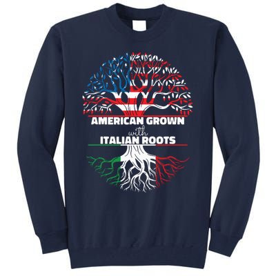 American Grown Italian Roots Half America Italy Usa Us Flag Tall Sweatshirt