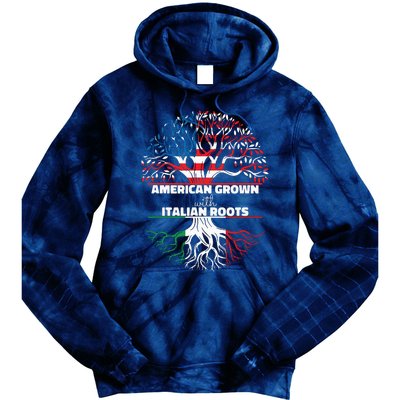 American Grown Italian Roots Half America Italy Usa Us Flag Tie Dye Hoodie