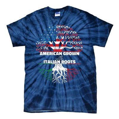 American Grown Italian Roots Half America Italy Usa Us Flag Tie-Dye T-Shirt