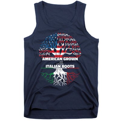 American Grown Italian Roots Half America Italy Usa Us Flag Tank Top