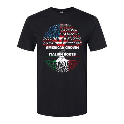 American Grown Italian Roots Half America Italy Usa Us Flag Softstyle CVC T-Shirt