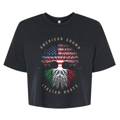 American Grown Italian Roots Italy Flag Bella+Canvas Jersey Crop Tee