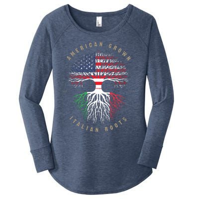 American Grown Italian Roots Italy Flag Women's Perfect Tri Tunic Long Sleeve Shirt