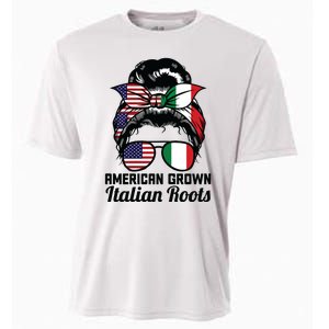 American Grown Italian Roots Messy Bun Italy Cooling Performance Crew T-Shirt