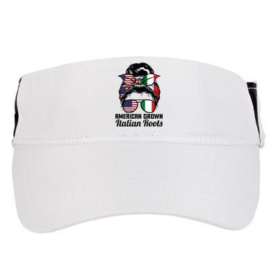 American Grown Italian Roots Messy Bun Italy Adult Drive Performance Visor