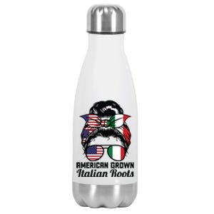 American Grown Italian Roots Messy Bun Italy Stainless Steel Insulated Water Bottle