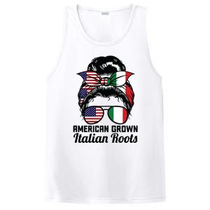 American Grown Italian Roots Messy Bun Italy PosiCharge Competitor Tank