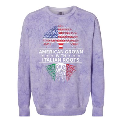 American Grown Italian Roots Shirts Italy Colorblast Crewneck Sweatshirt