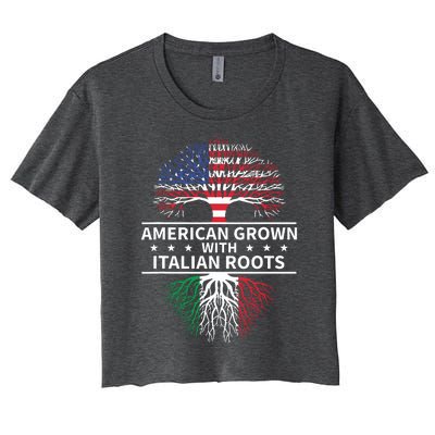 American Grown Italian Roots Shirts Italy Women's Crop Top Tee