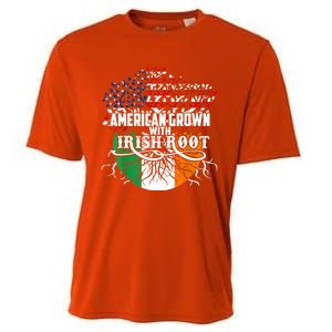 American Grown Irish Root Flag Ireland St Patricks Day Cooling Performance Crew T-Shirt