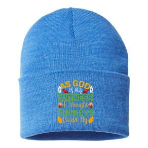 As God Is My Witness I Thought Turkeys Could Fly Gift Sustainable Knit Beanie