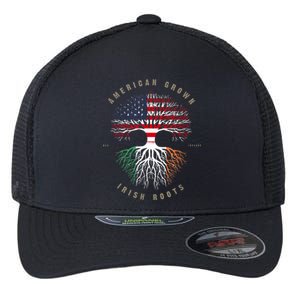 American Grown Irish Roots Ireland Flag Flexfit Unipanel Trucker Cap