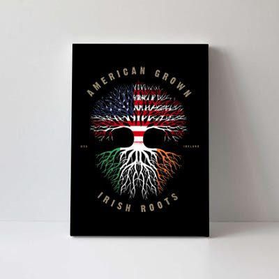 American Grown Irish Roots Ireland Flag Canvas