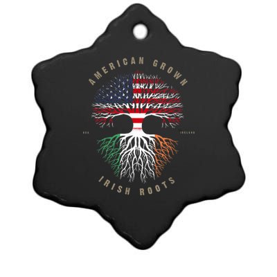 American Grown Irish Roots Ireland Flag Ceramic Star Ornament