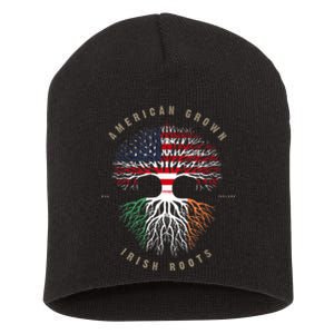 American Grown Irish Roots Ireland Flag Short Acrylic Beanie