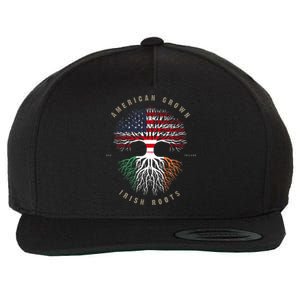 American Grown Irish Roots Ireland Flag Wool Snapback Cap