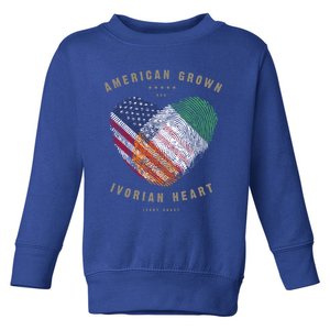 American Grown Ivorian Heart Love Ivory Coast Flag Gift Toddler Sweatshirt